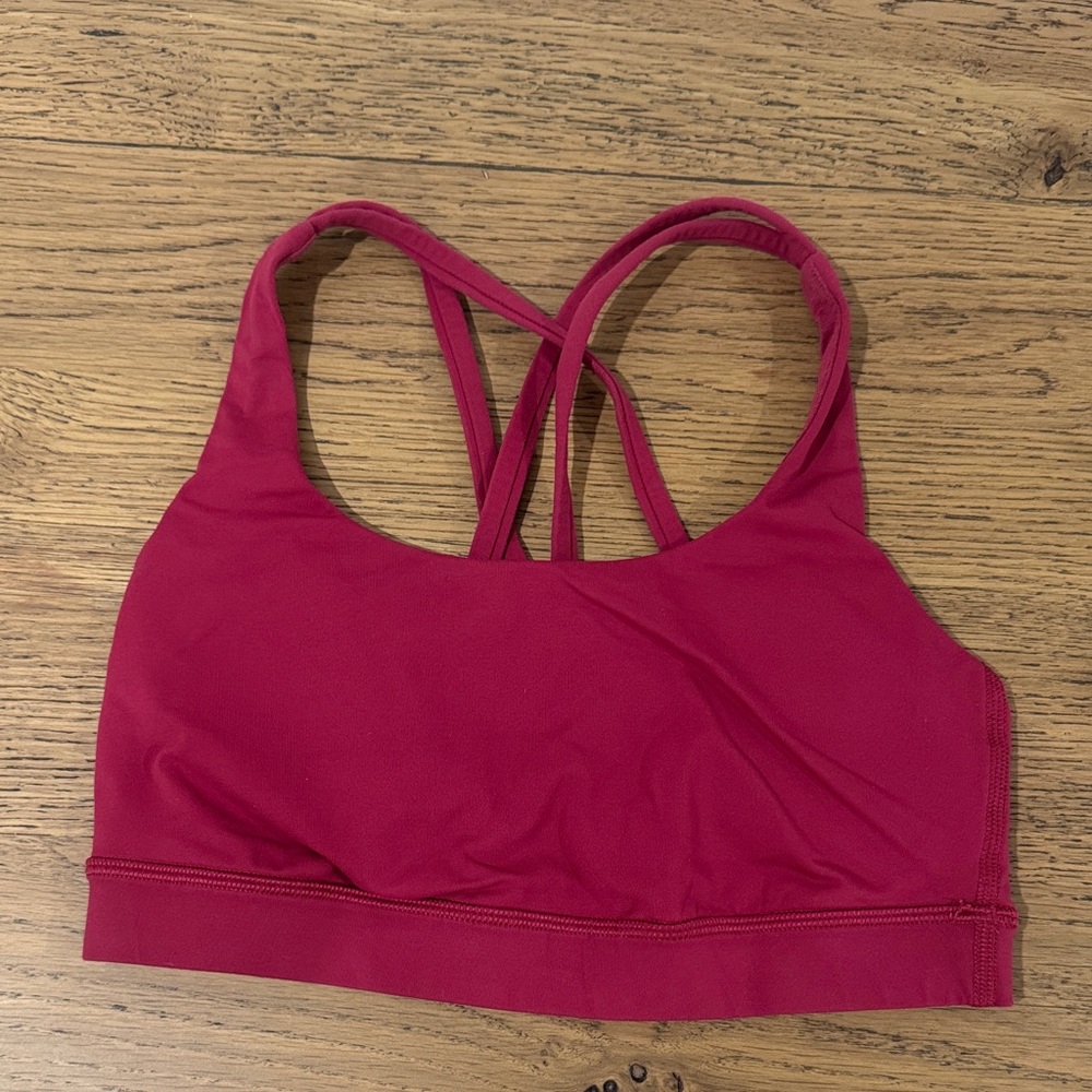Women's Lulu Lemon size 4 Raspberry Sports Bra - Comfortable Strappy Support
